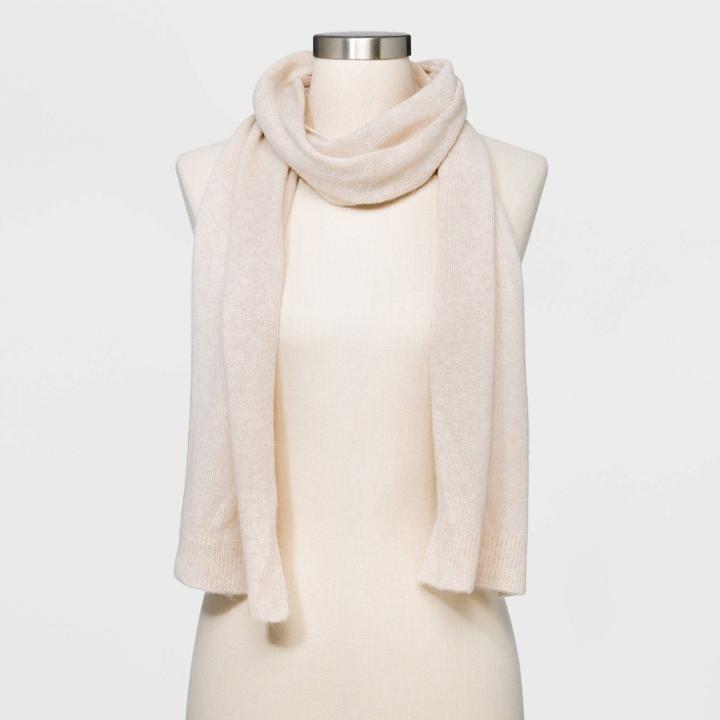 Women's Cashmere Scarf - A New Day Oatmeal Heather, Brown