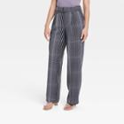 Women's High-rise Relaxed Fit Straight Belted Trousers - A New Day Gray Plaid
