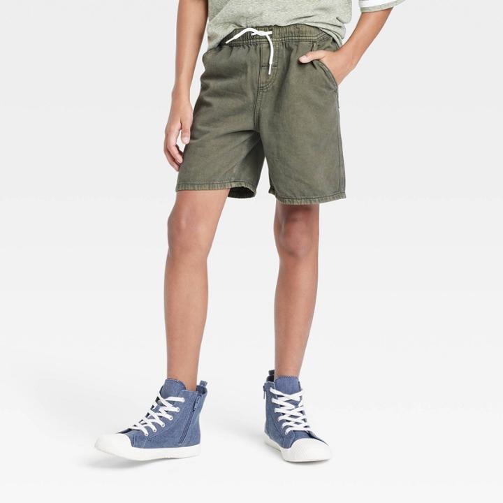 Boys' Relaxed Pull-on 'above The Knee Jean Shorts - Art Class Green