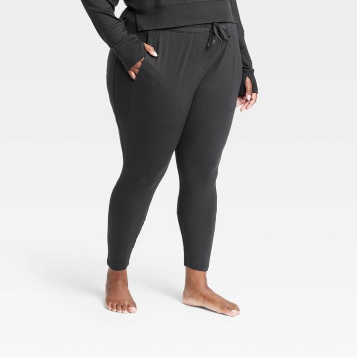 Women's Plus Size Modal Tapered Joggers - All In Motion Black