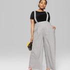 Women's Plus Size Woven Suspender Jumpsuit - Wild Fable Gray