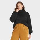 Women's Plus Size Turtleneck Pullover Sweater - Who What Wear Black