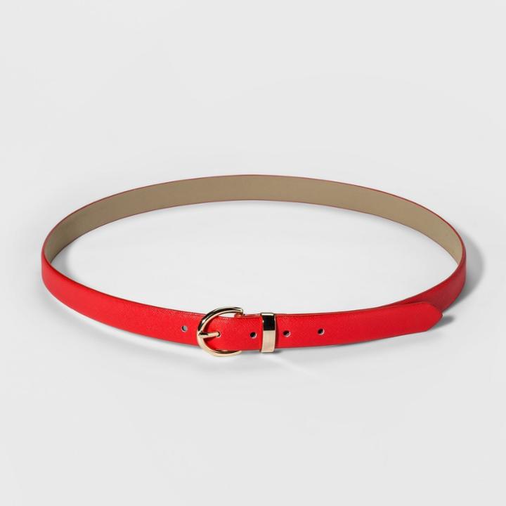 Women's Saffiano Belts - A New Day Orange