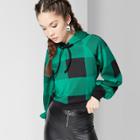 Women's Plaid Hoodie - Wild Fable Green