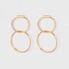 Interlocking Thick Hoop Drop Earrings - A New Day Gold