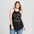 Modern Lux Women's Plus Size Spaced And Confused Stars High Neck Tank Top - Modern