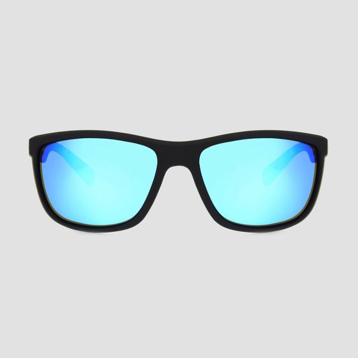 All In Motion Men's Surfer Shade Rubberized Sunglasses With Mirrored Polarized Lenses - All In