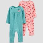 Baby Girls' 2pk Floral Jumpsuit - Just One You Made By Carter's Green Newborn