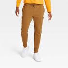 Men's Cotton Tapered Fleece Cargo Joggers - All In Motion Dark Butterscotch