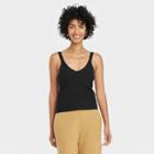 Women's Fine Gauge Sweater Tank Top - A New Day Black