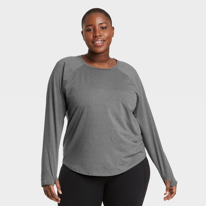 All In Motion Women's Plus Size Essential Crewneck Long Sleeve T-shirt - All In