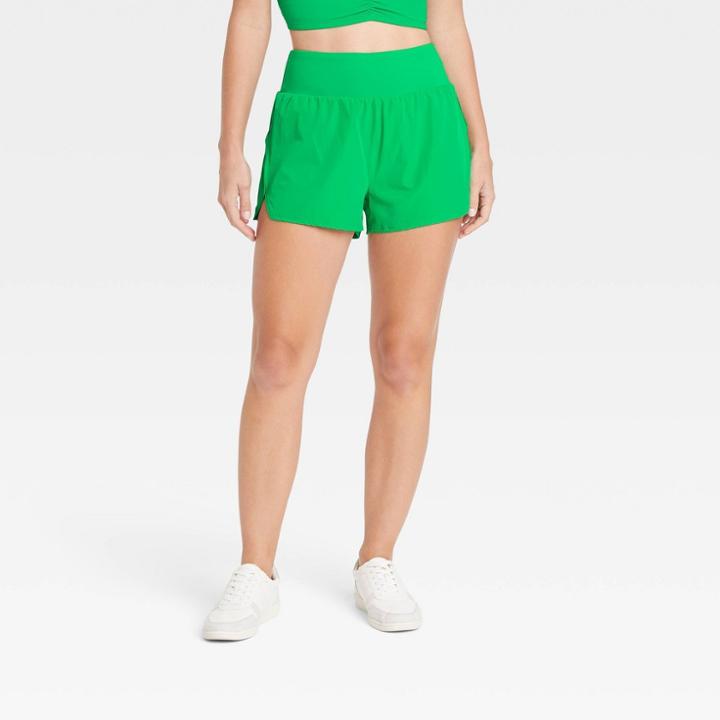 Women's Mid-rise Woven Run Shorts 2.5 - Joylab Green