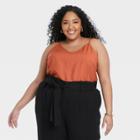Women's Plus Size V-neck Cami - A New Day Brown