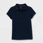 Girls' Stain Release Uniform Polo Shirt - Cat & Jack Navy