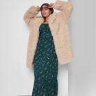 Women's Plus Size Faux Fur Jacket - Wild Fable Beige