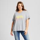 Women's Plus Size California Short Sleeve Ruffle Graphic T-shirt - Grayson Threads (juniors') Gray