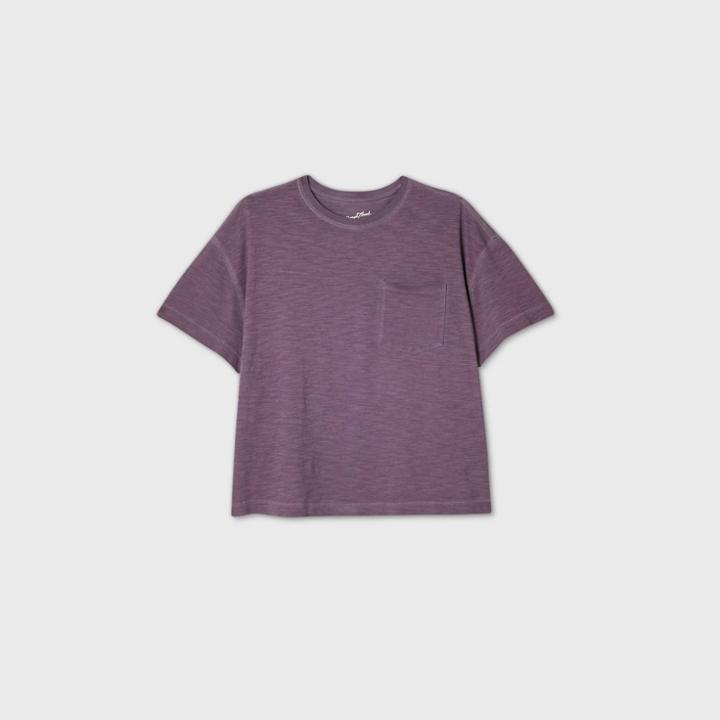 Women's Short Sleeve Boxy T-shirt - Universal Thread Purple