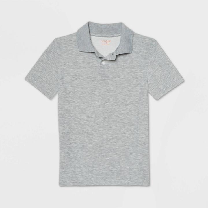 Petiteboys' Short Sleeve Performance Uniform Polo Shirt - Cat & Jack Heather Gray