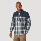 Wrangler Men's Plaid Atg Overlay Flannel Button-down Shirt - Dark Sapphire