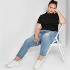 Women's Plus Size High-rise Distressed Girlfriend Jeans - Wild Fable Medium Wash