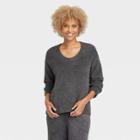 Women's Cozy Feather Yarn Top - Stars Above Charcoal Gray