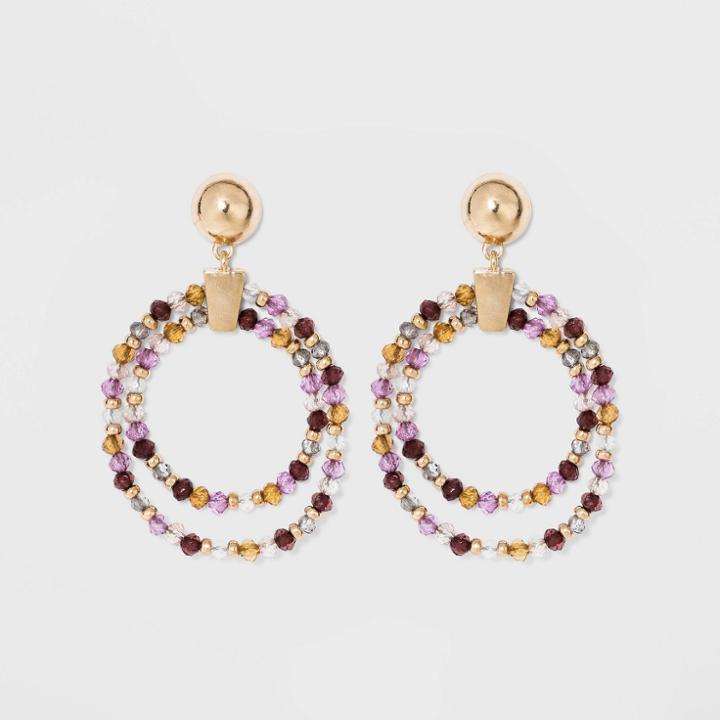 Orbital Beaded Circle Drop Earrings - A New Day , Women's, Size: Small,