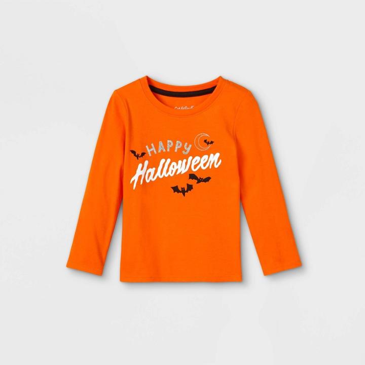 Toddler Girls' 'halloween' Long Sleeve Graphic T-shirt - Cat & Jack Orange