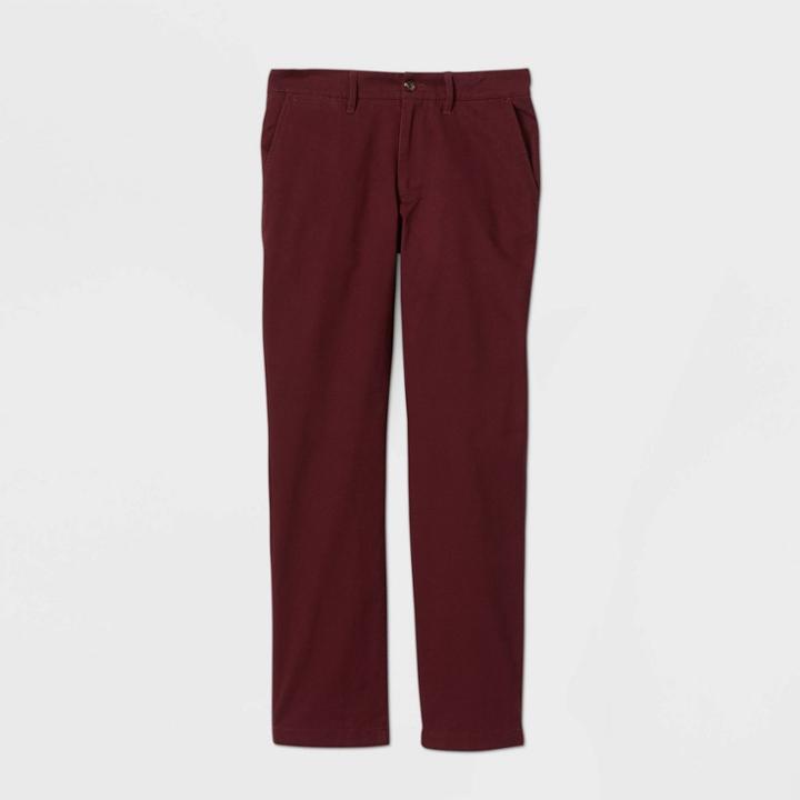 Men's Straight Fit Hennepin Chino Pants - Goodfellow & Co Red Wine