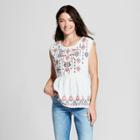 Women's Pinstripe Embroidered Tank - Knox Rose Ivory