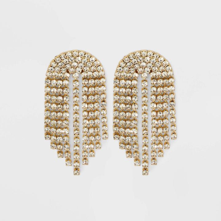 Sugarfix By Baublebar Crystal Fringe Drop Statement Earrings - Gold