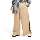 Women's Plus Size Side Stripe Wide Leg Trousers - La Ligne X Target Tan/black