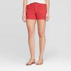 Women's High-rise Cuffed Jean Shorts - Universal Thread Red