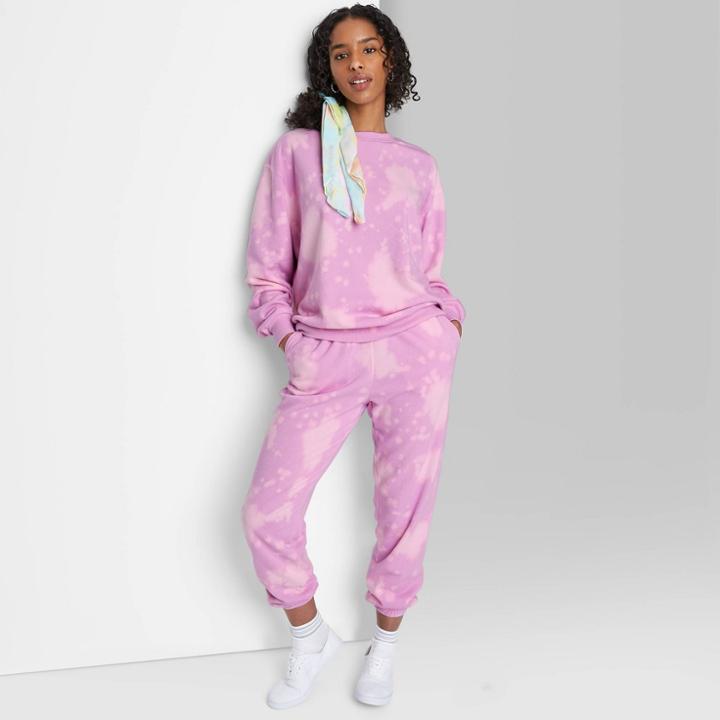 Women's High-rise Vintage Jogger Pants - Wild Fable Lavender Tie-dye Xs, Purple Tie-dye
