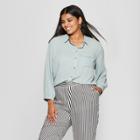 Women's Plus Size Long Sleeve Classic Blouse - Who What Wear