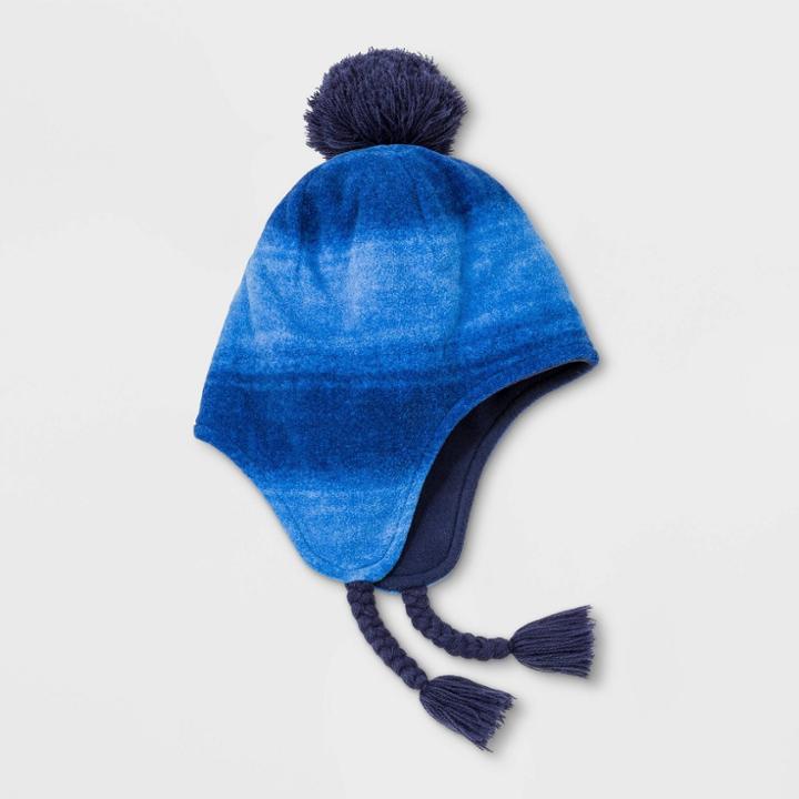 Boys' Ombre Fleece Earflap Beanie - Cat & Jack Blue