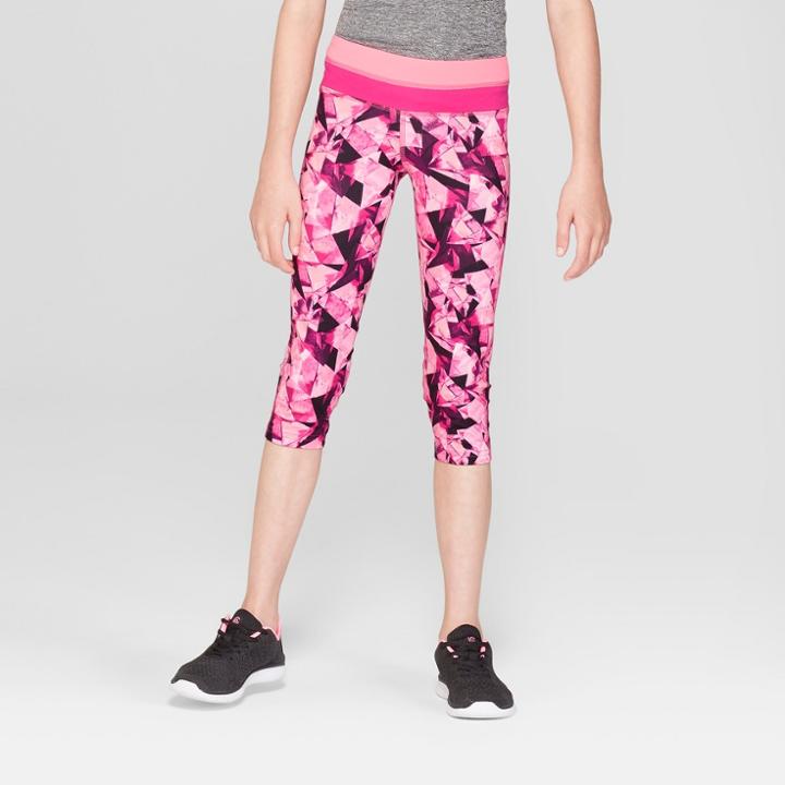 Girls' Printed Performance Capri Leggings - C9 Champion Pink Prism