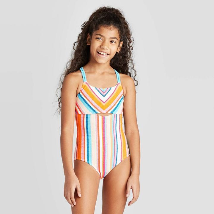 Girls' Beach Bum One Piece Swimsuit - Art Class Xs, Girl's,