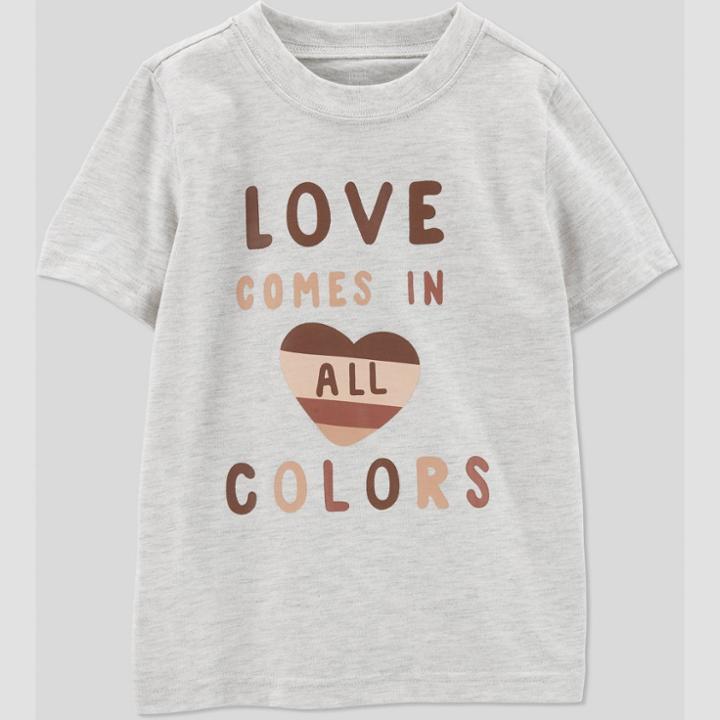 Carter's Just One You Toddler 'love Comes In All Colors' T-shirt - Gray