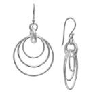 Target Polished Textured Drop Circle Earrings In Sterling Silver - Gray