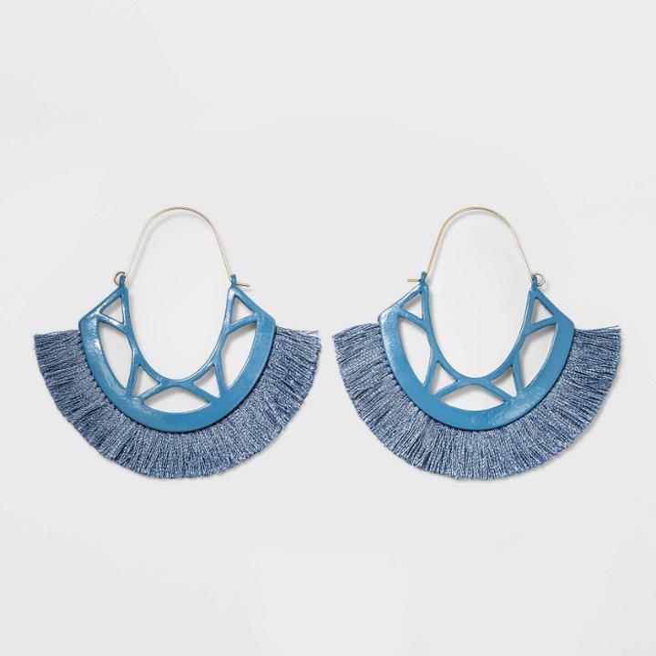 Sugarfix By Baublebar Playful Fringe Drop Earrings - Denim Blue, Women's, Blue Blue