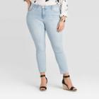 Women's Plus Size Mid-rise Skinny Jeans - Ava & Viv Light Wash 14w, Women's, Blue