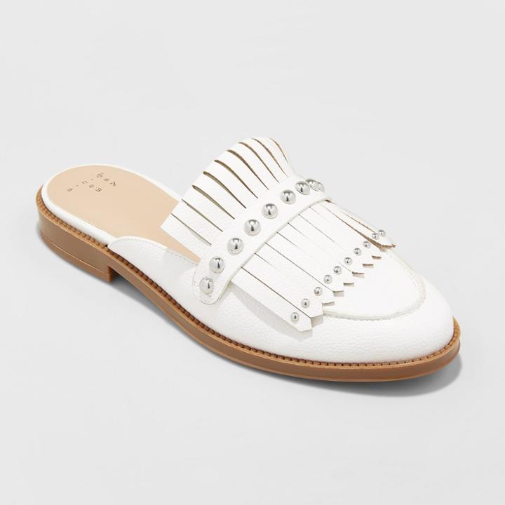 Women's Karoline Backless Loafer Mules - A New Day White