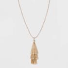 Glass Tassel Beaded Necklace - A New Day Gold, Women's