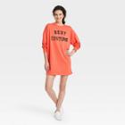 Grayson Threads Women's Best Costume Long Sleeve Graphic Sweatshirt Dress - Orange