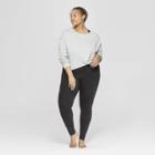 Women's Plus Size Cropped Crewneck Lounge Sweatshirt - Colsie Gray