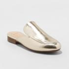 Women's Anney Wide Width Backless Mules - A New Day Gold 12w,