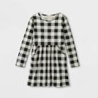 Girls' Printed Long Sleeve Knit Dress - Cat & Jack White