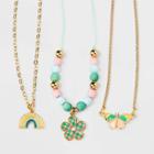 Girls' 3pk Layered Necklace Set With Butterfly And Rainbow Charms - Cat & Jack