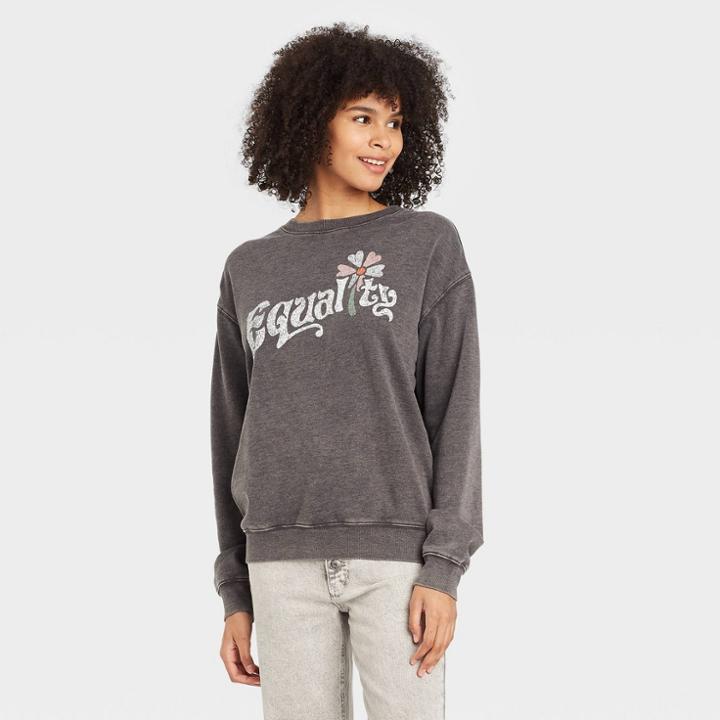 Hybrid Apparel Women's Equality Graphic Sweatshirt - Heather Gray