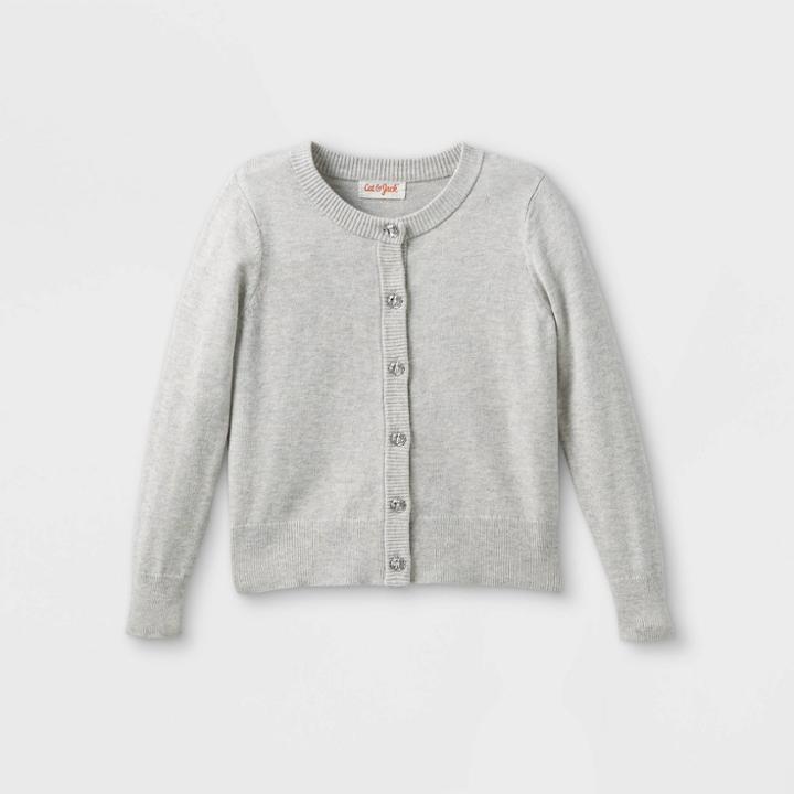 Toddler Girls' Solid Knit Cardigan - Cat & Jack Gray